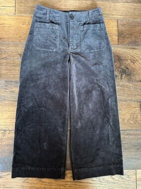 Maeve by Anthropologie Wide-Leg Corduroy Colette Pants in Dark Brown- size 28p